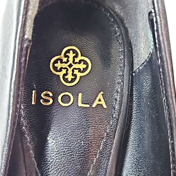 Isola Rosalie Black Leather Pumps Sz 7 - Picture 3 of 8